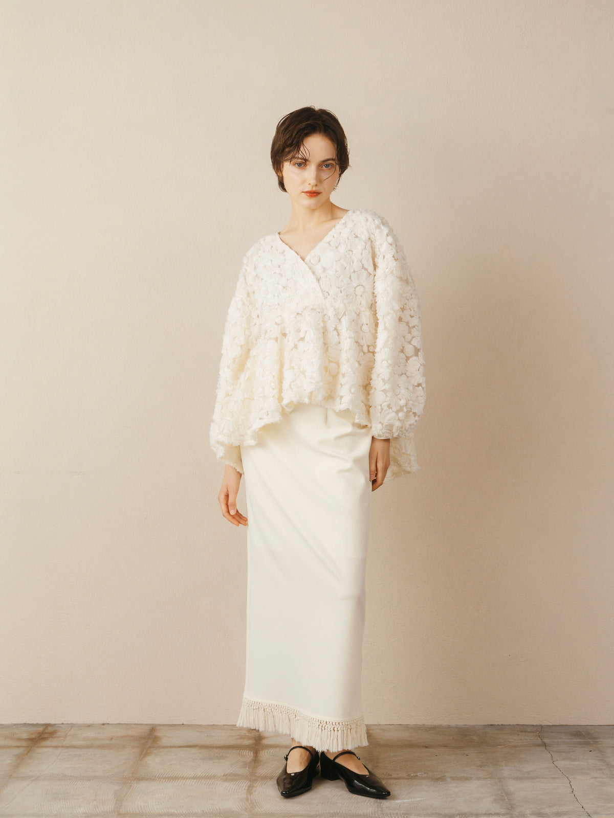 Flower Motif  Gather Tops