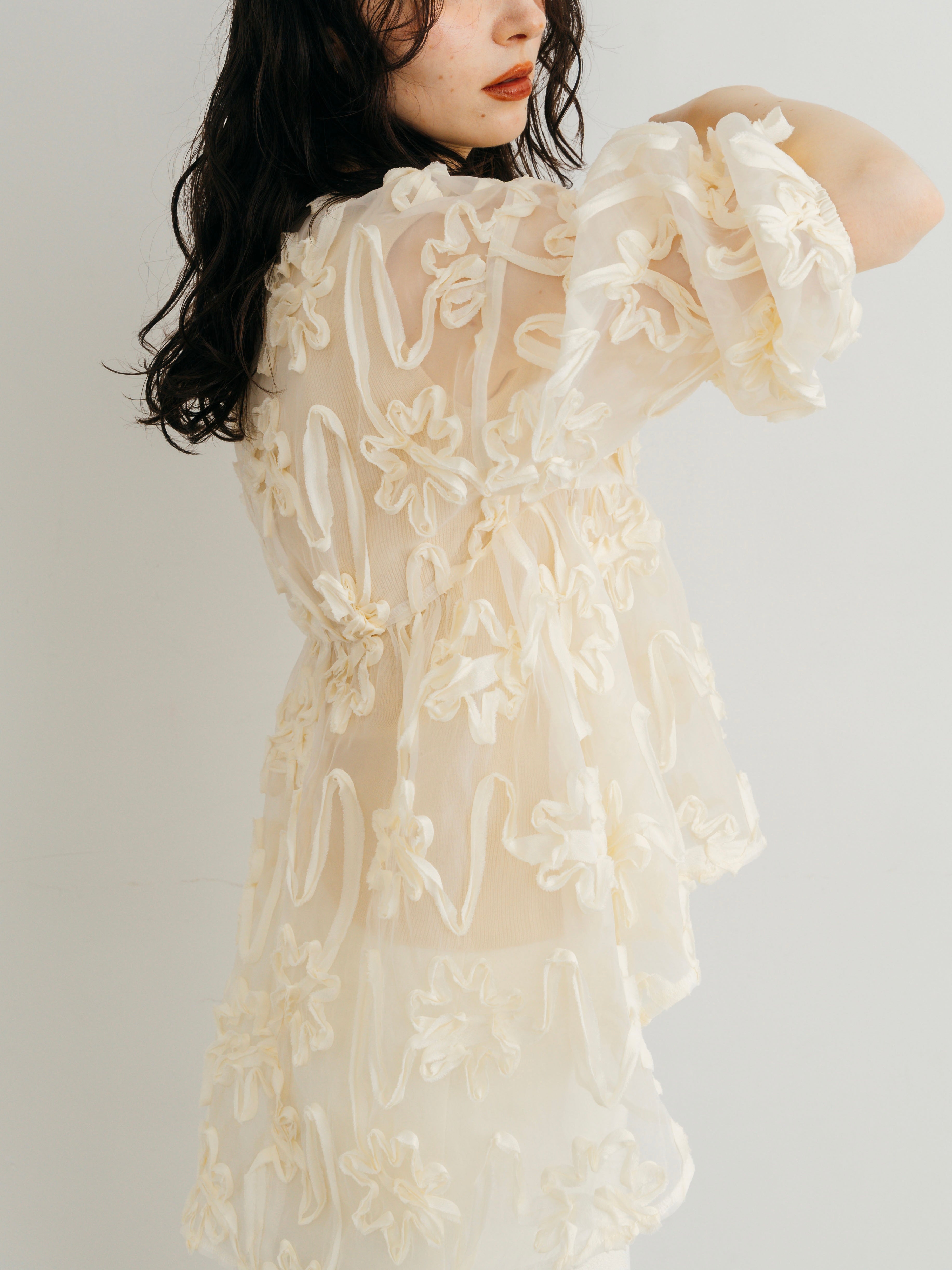 Flower Sheer Blouse