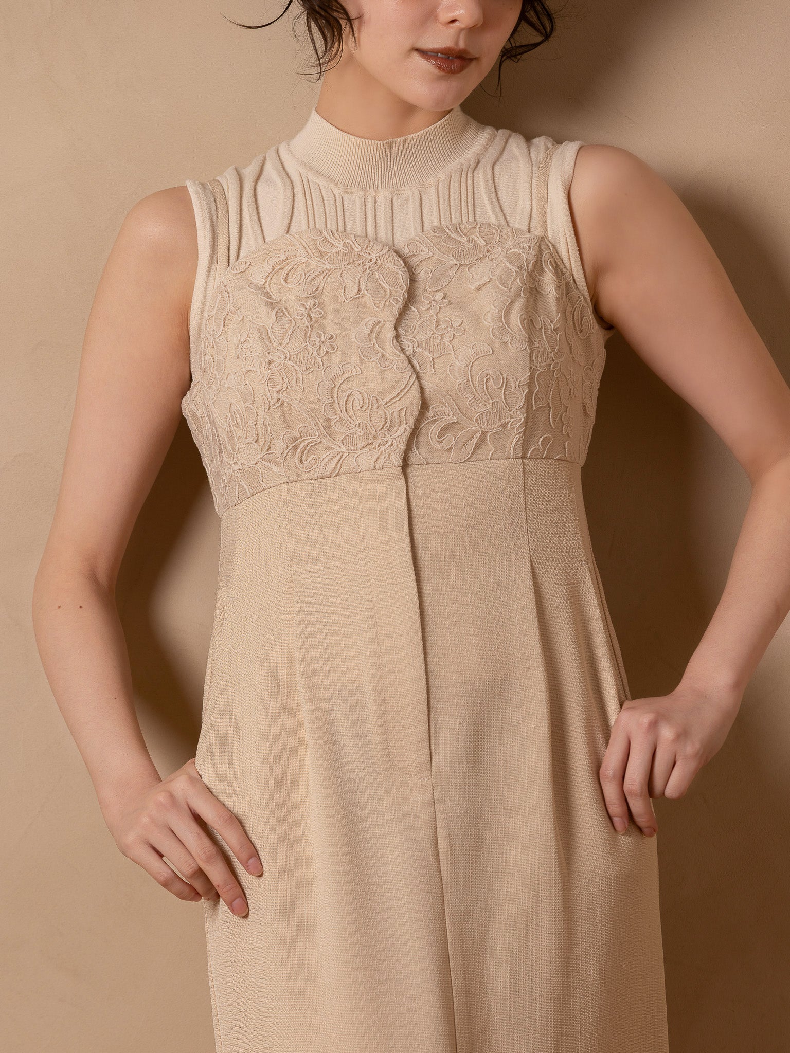 flower lace cami one-piece