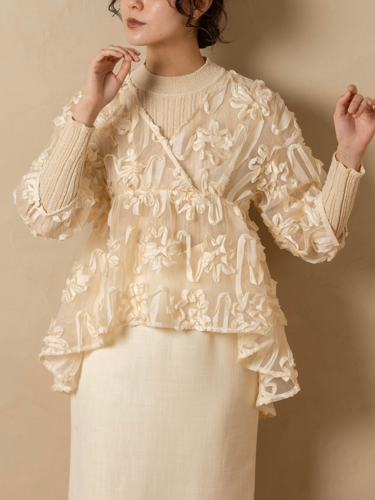 flower sheer blouse