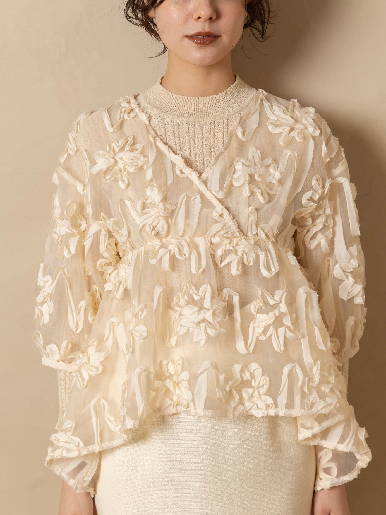 flower sheer blouse