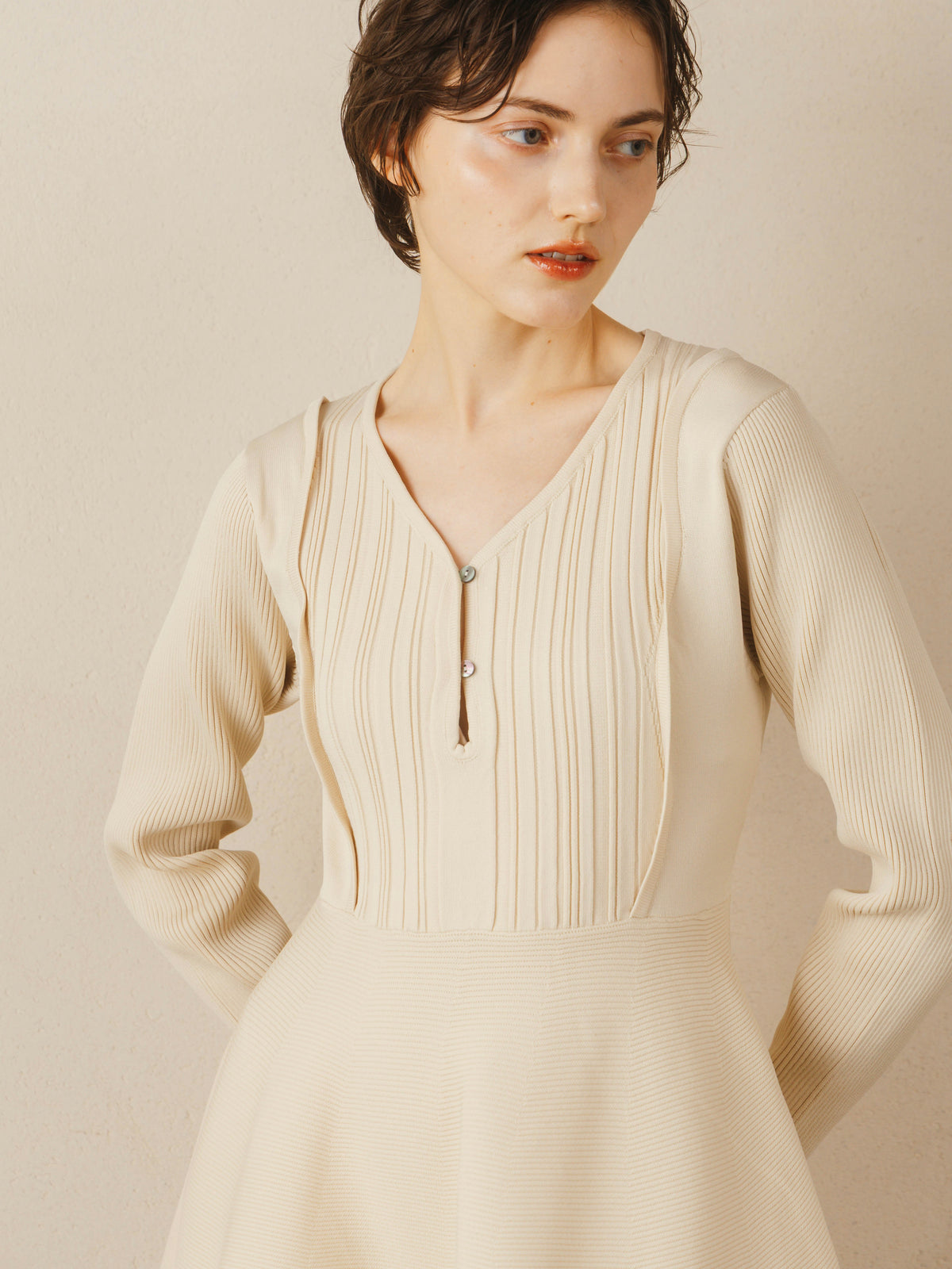 Wave Design Knit Dress