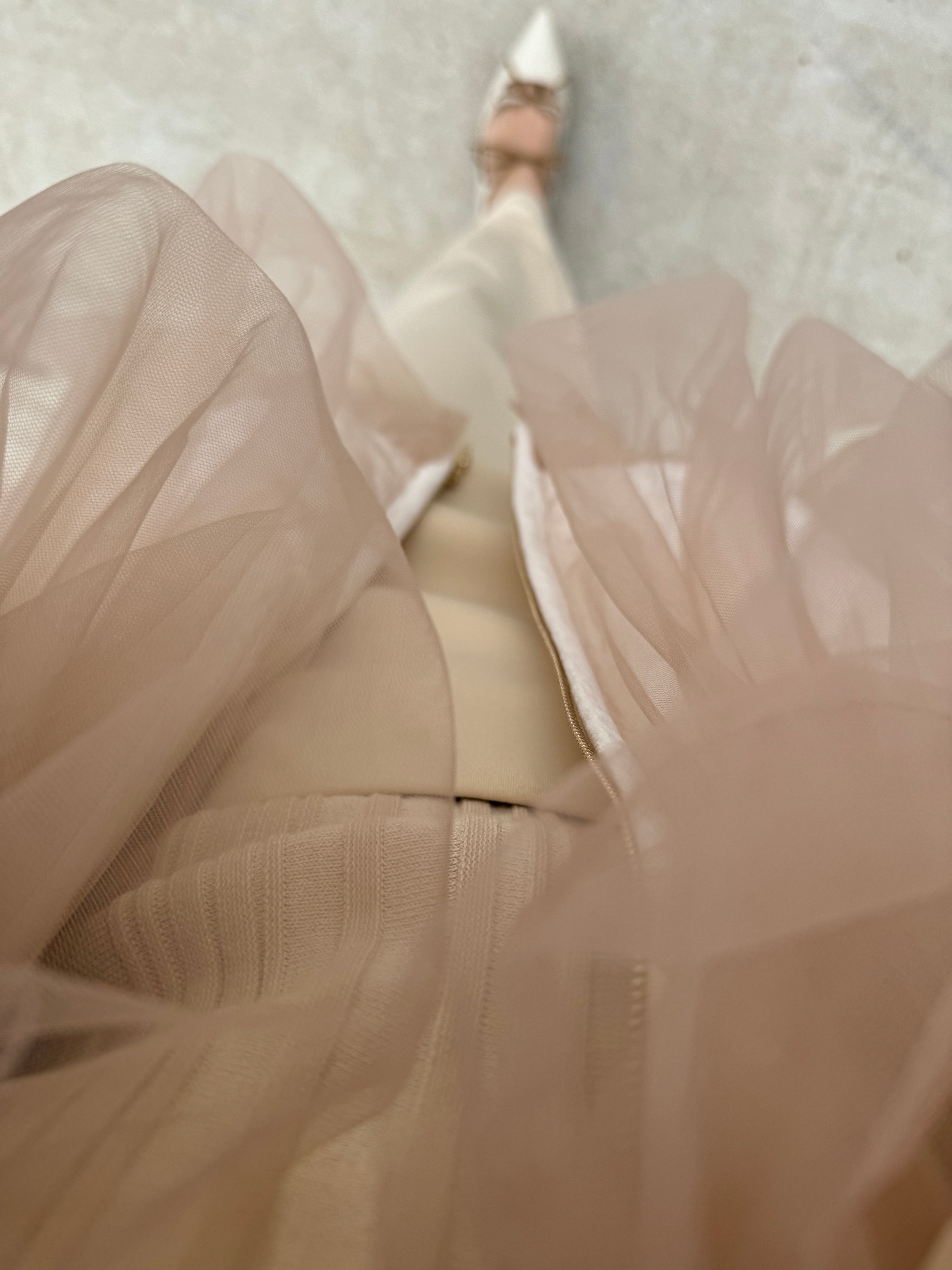 nuance quilting tulle outer / beige