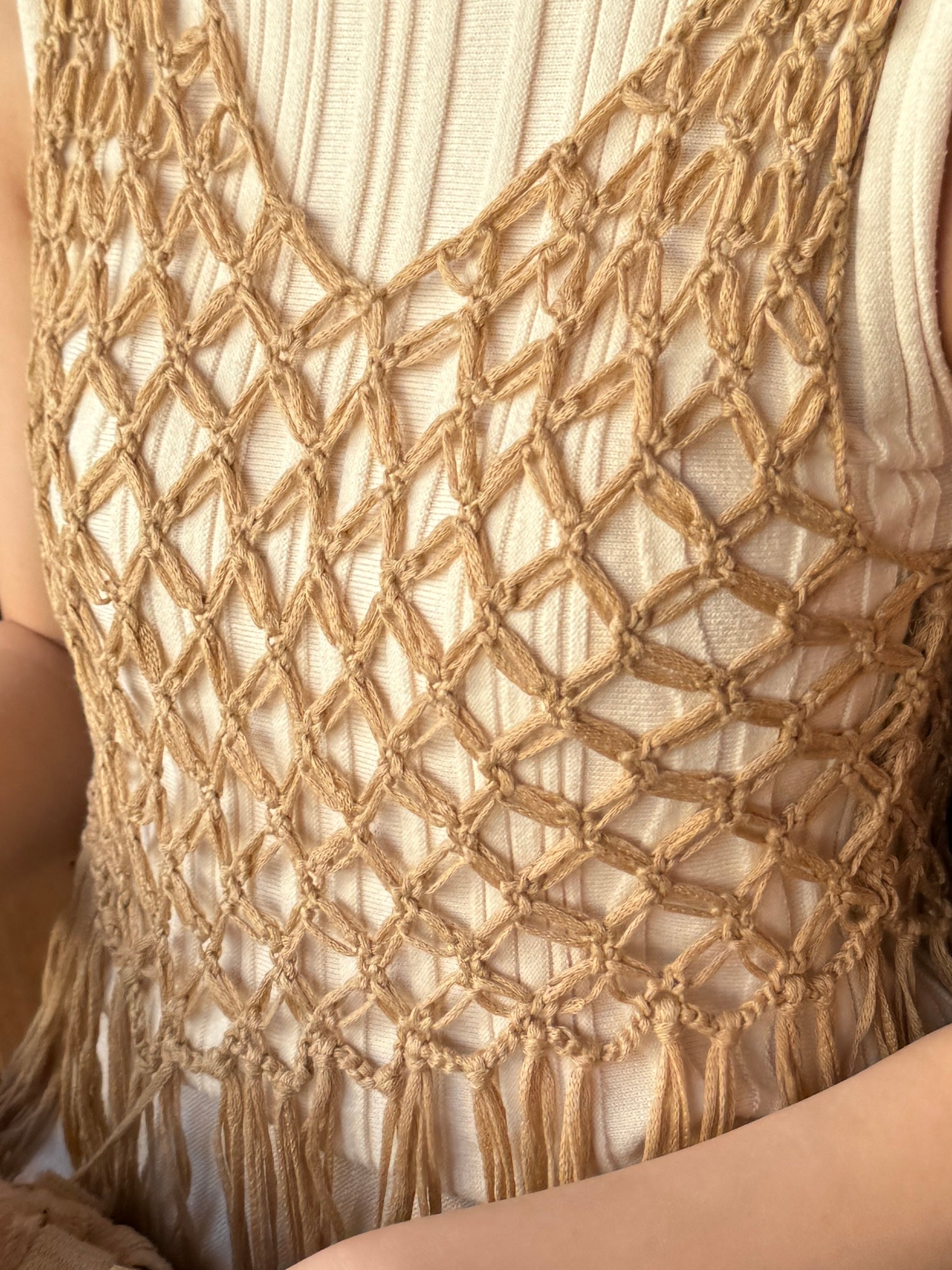 macrame knit bustier