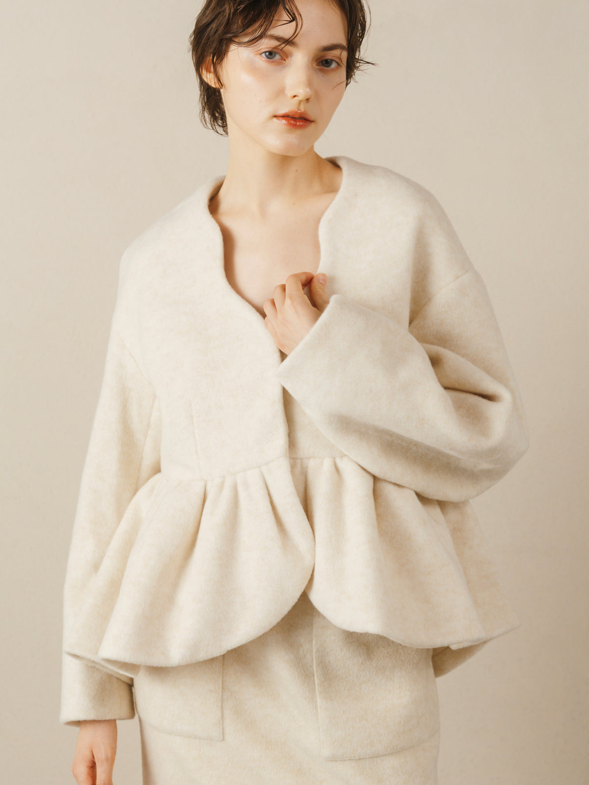 Nuance Collar Short Coat