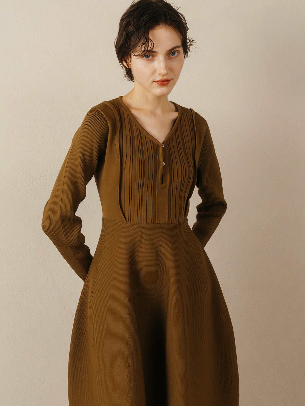 Wave Design Knit Dress