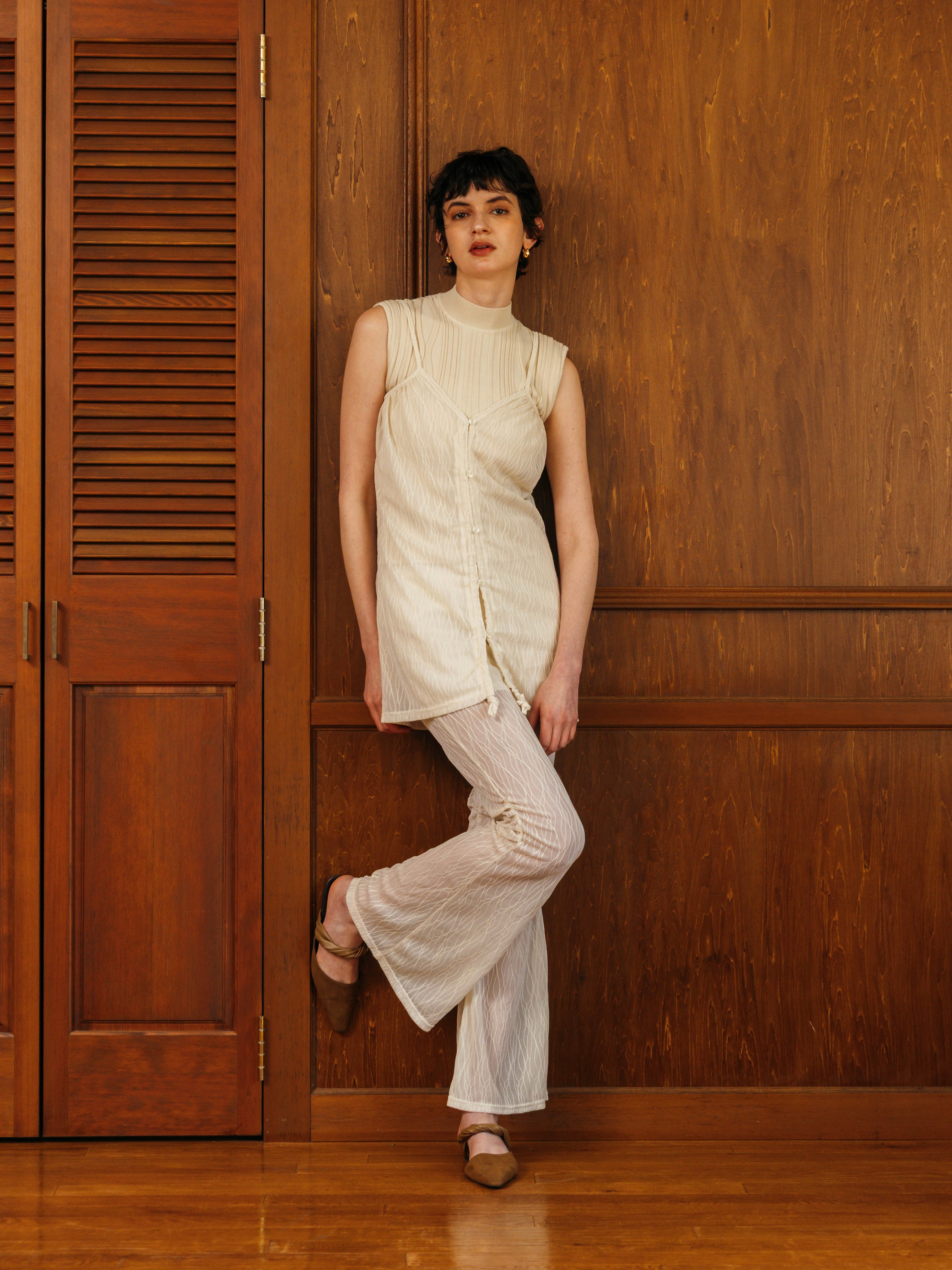 Drape Sheer Cami & Pants Set
