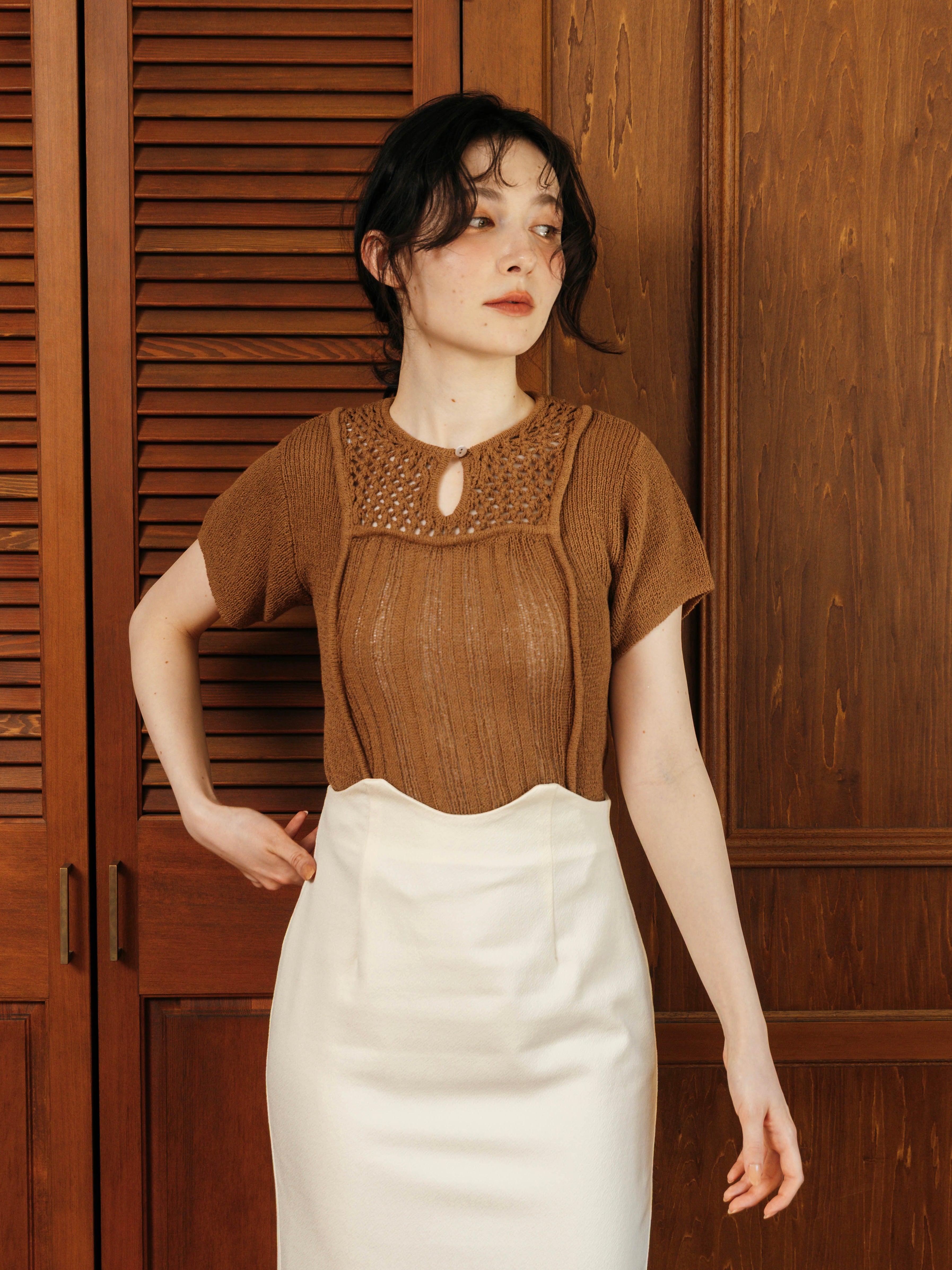 Wave Design Knit Top