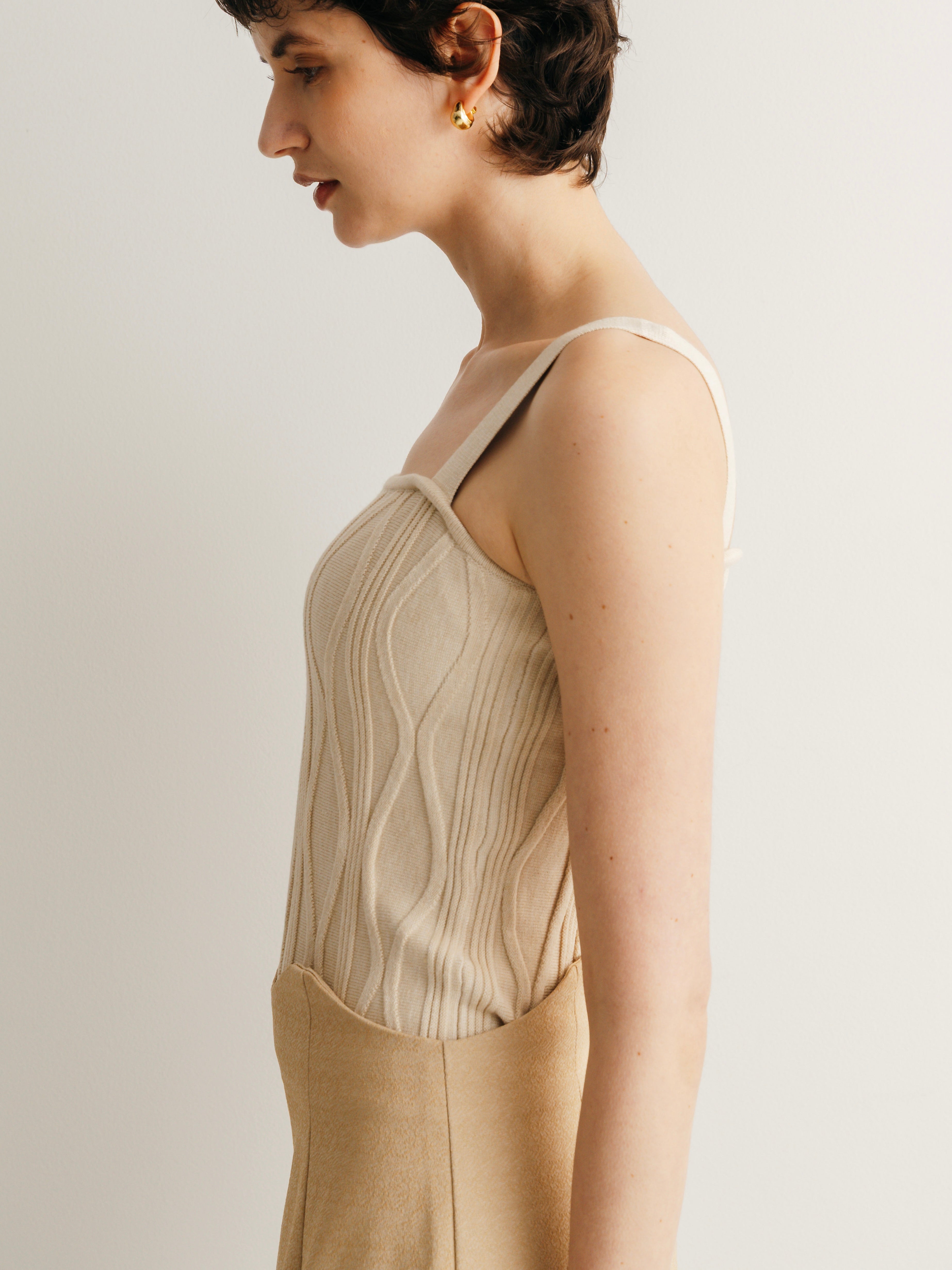Nuance Square Knit Tank-Top