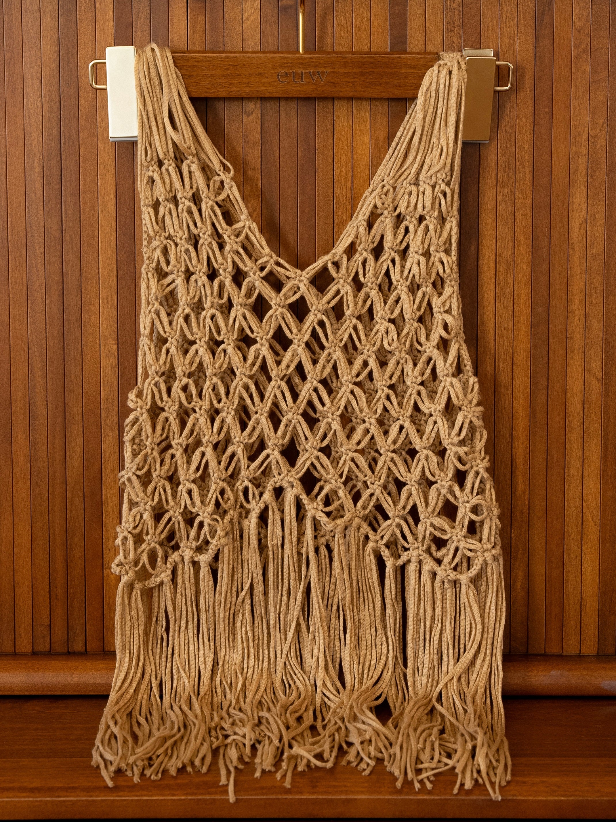 macrame knit bustier