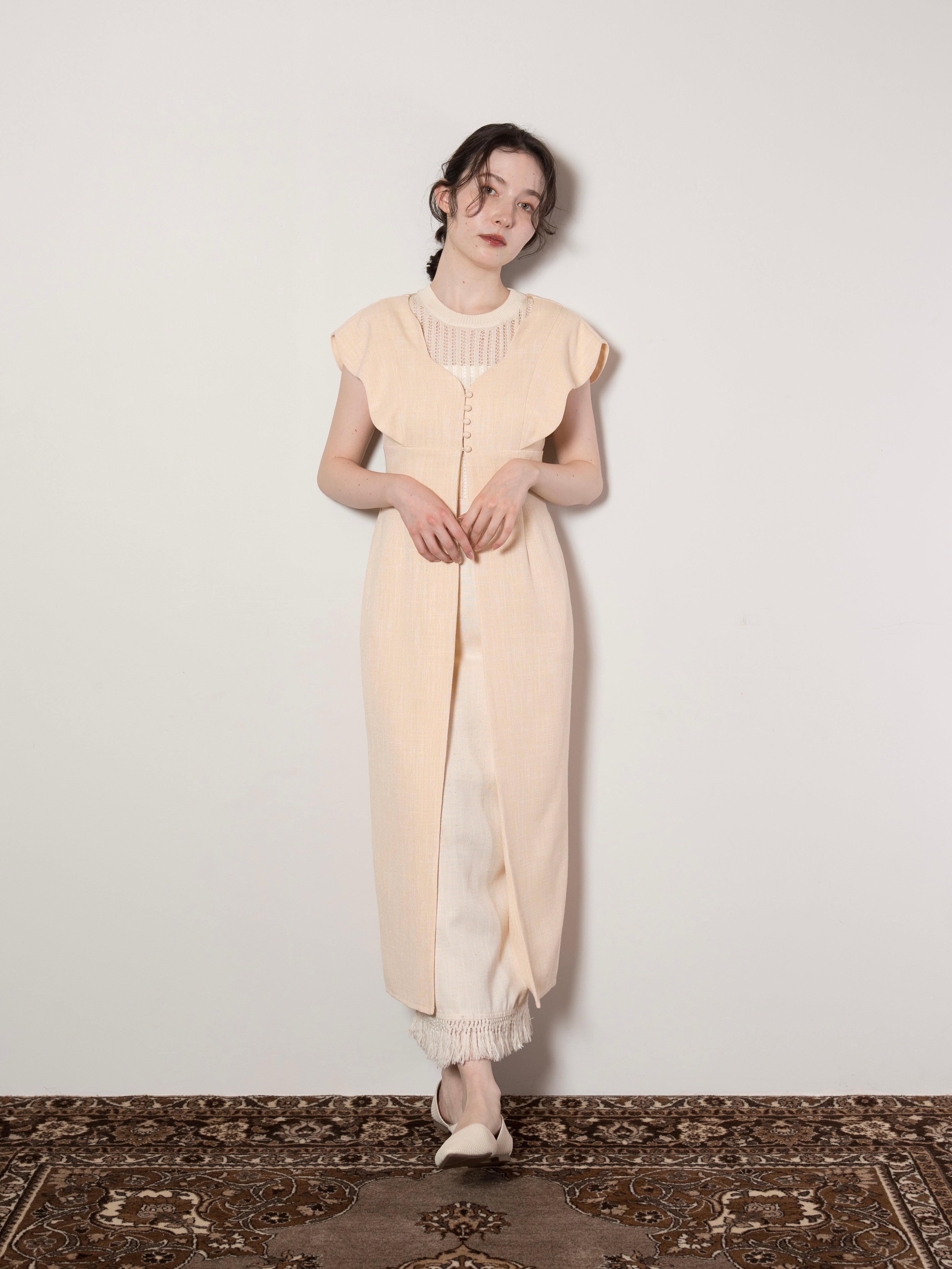nuance collar gilet / beige