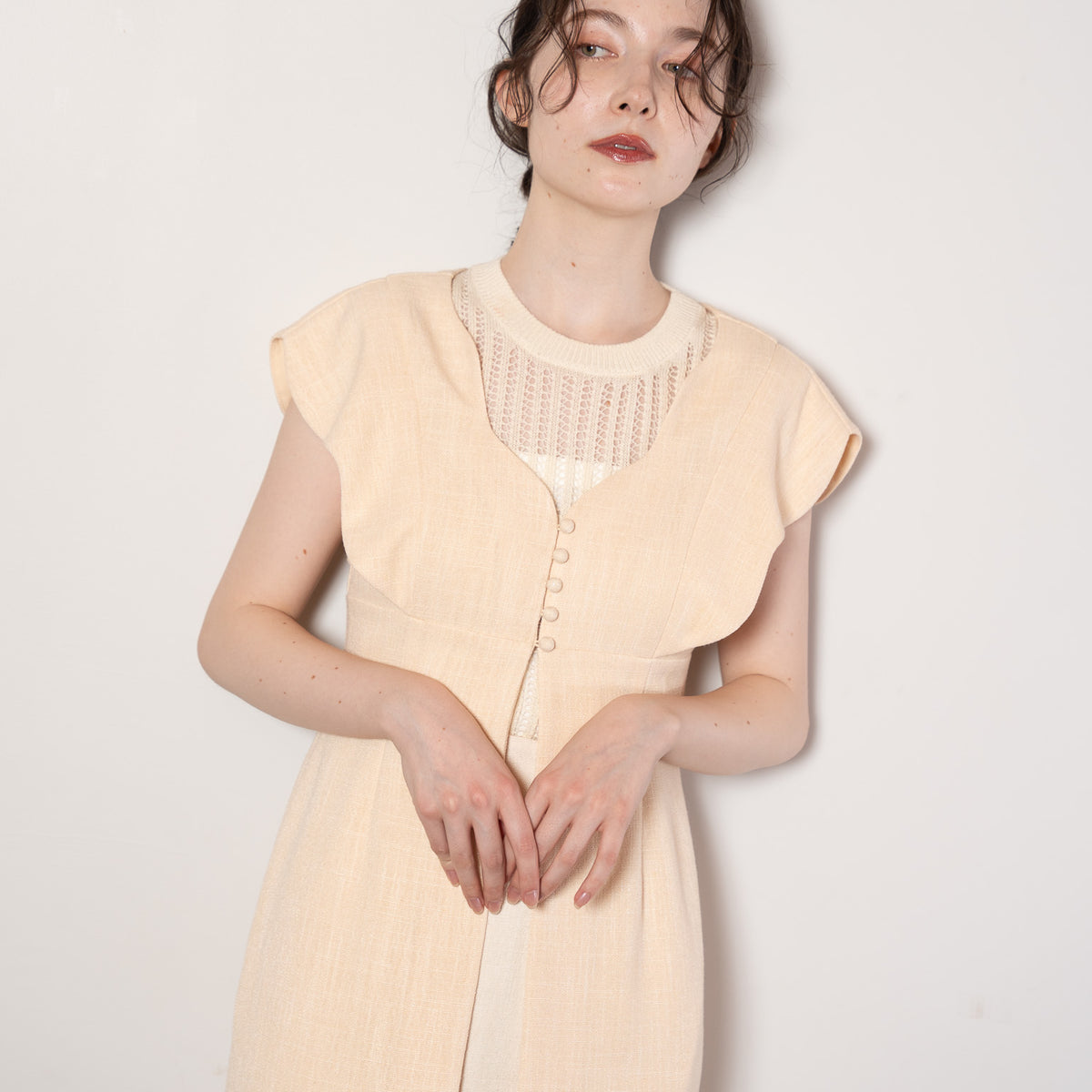 Nuance Collar Gilet / Beige | euw
