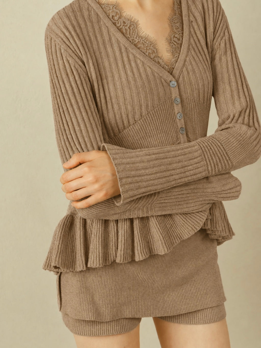 Layered Chenille Short Pants