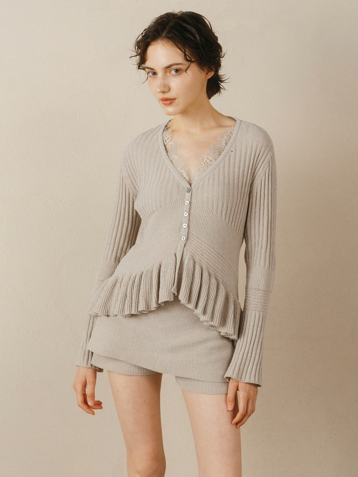 Layered Chenille Short Pants