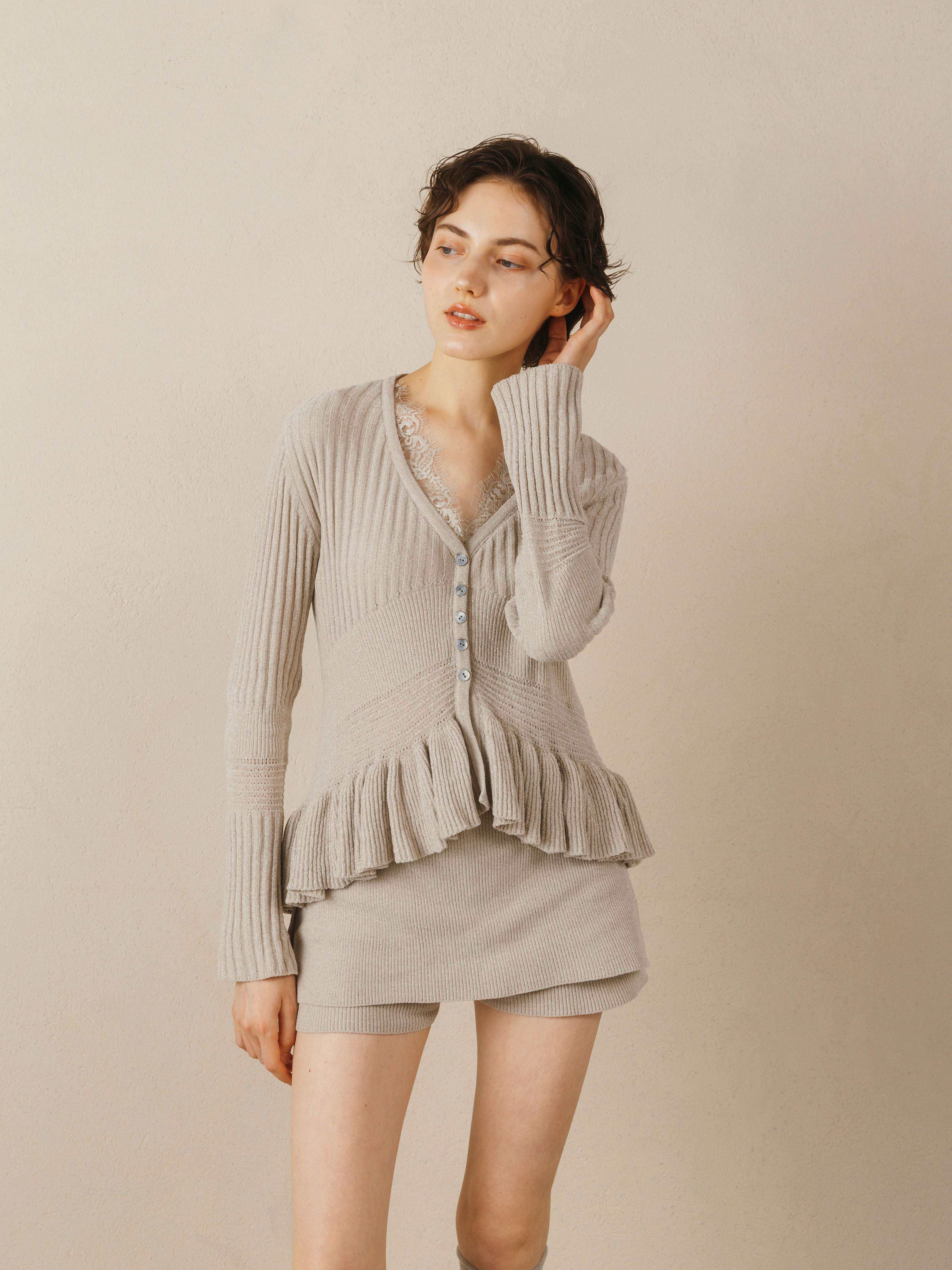 Nuance Collar Gilet / Beige | euw