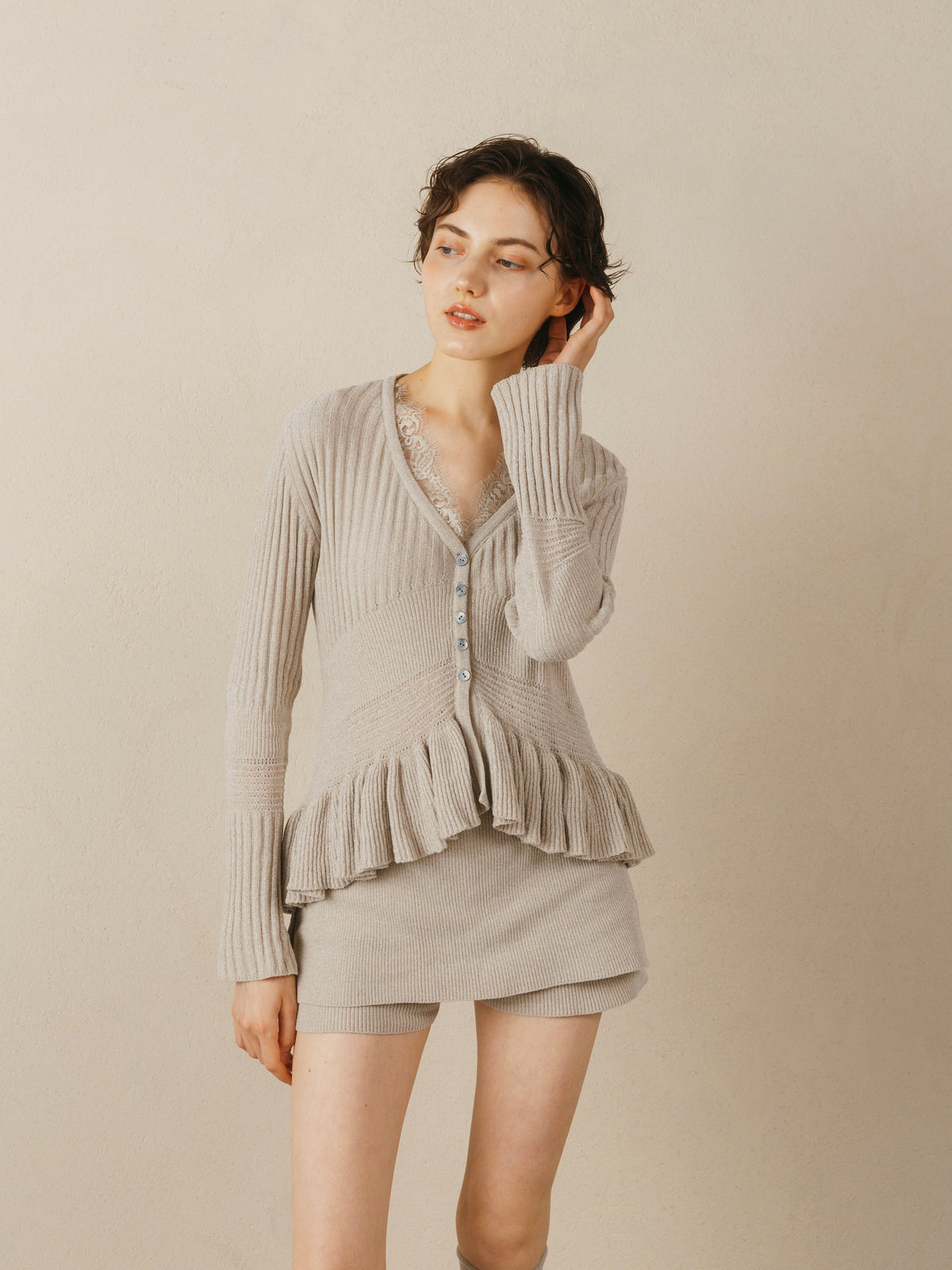 Layered Chenille Short Pants